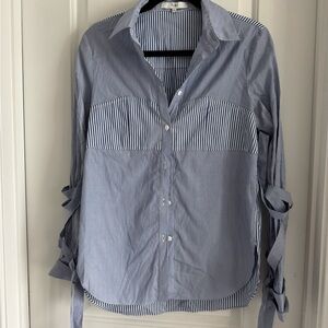 Tibi Blue and White Striped Shirt
